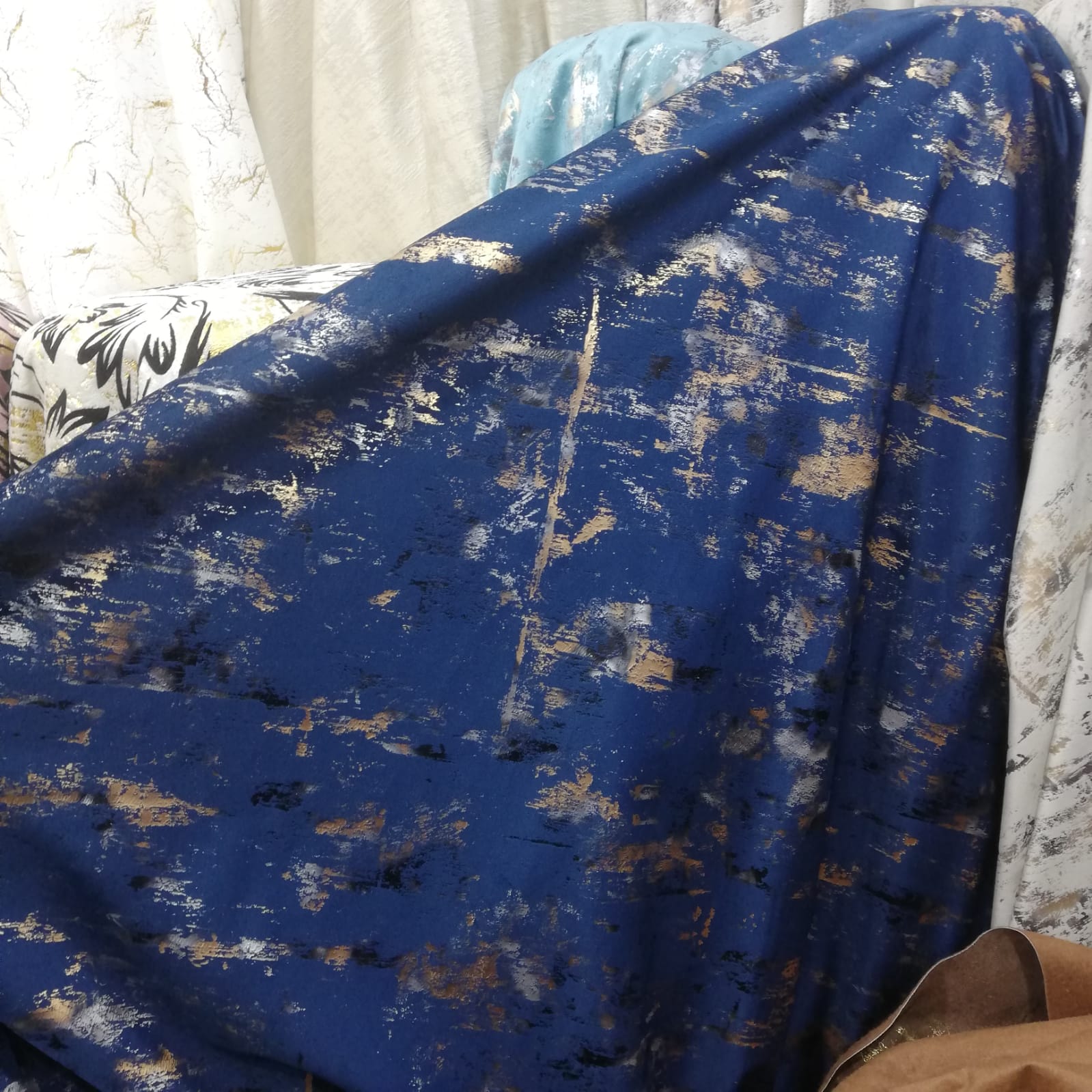 Curtain fabric Samples Glitter Textured Velvet Double Layer Thickness