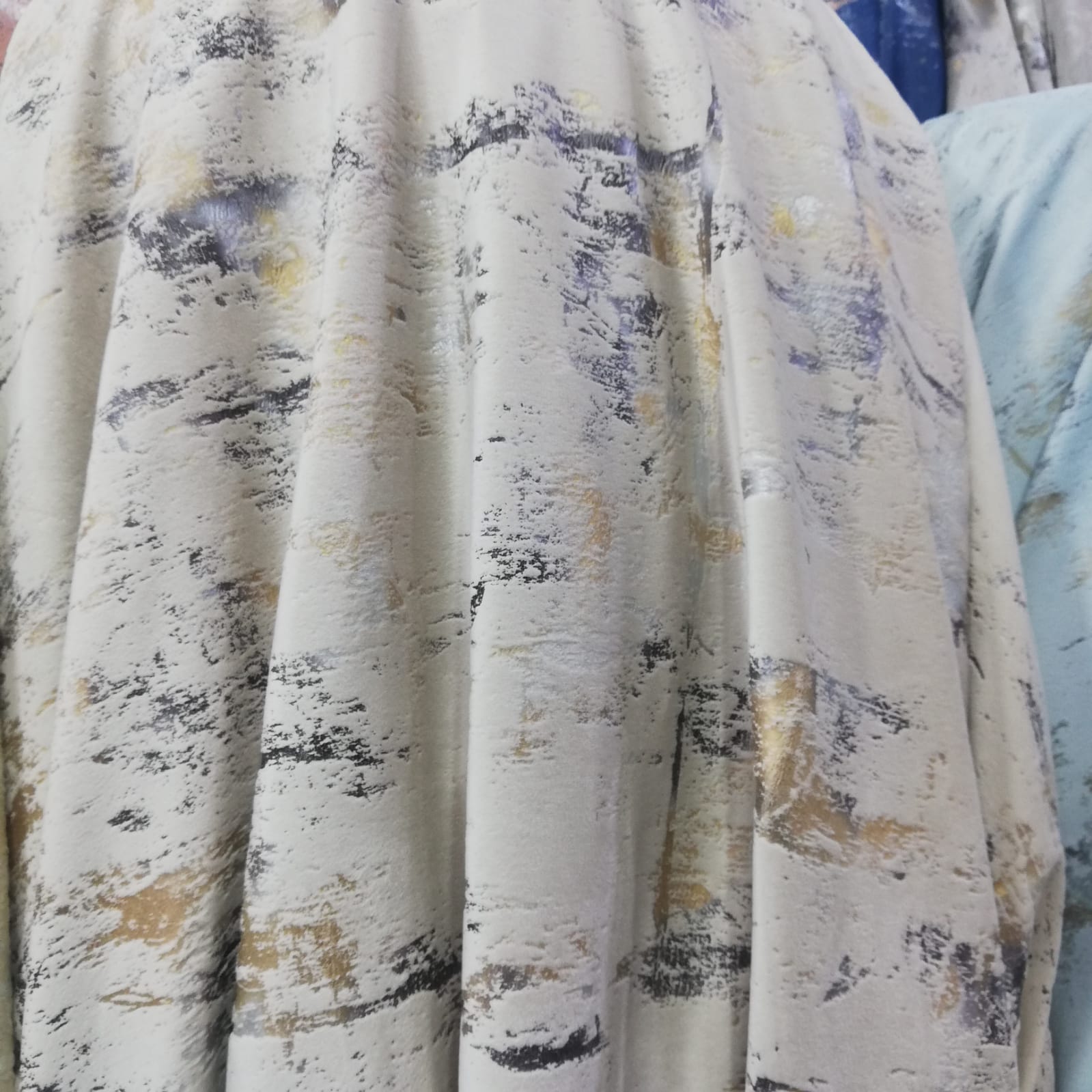 Curtain fabric Samples Glitter Textured Velvet Double Layer Thickness