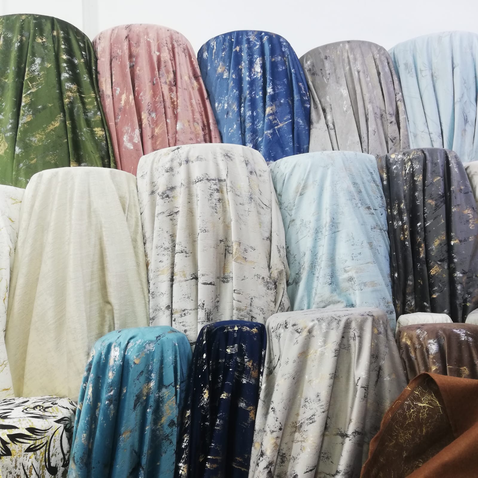 Curtain fabric Samples Glitter Textured Velvet Double Layer Thickness