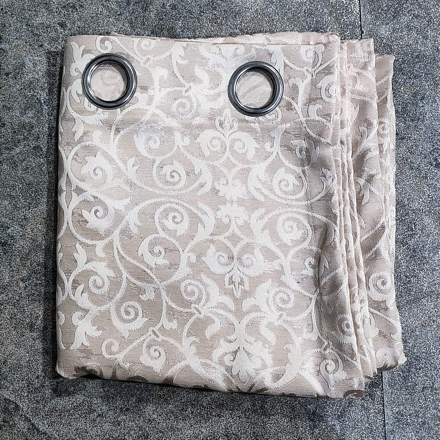 Self Print Thick Shanghai Curtain Cream Color