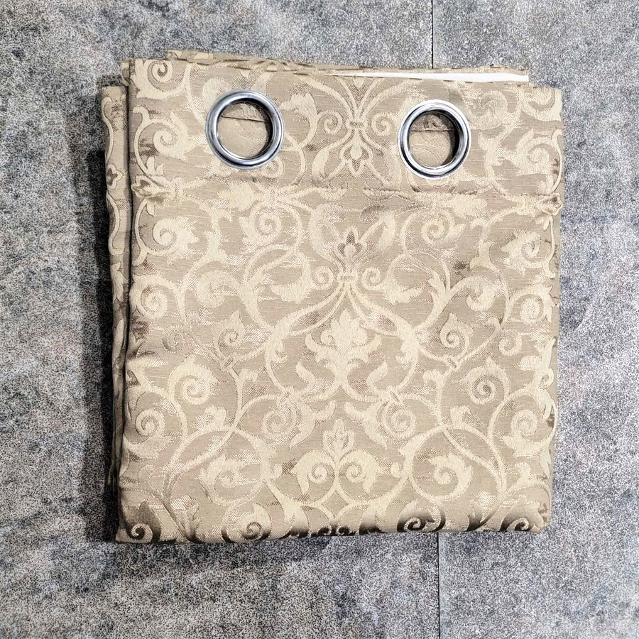 Self Print Thick Shanghai Curtain Golden Brown