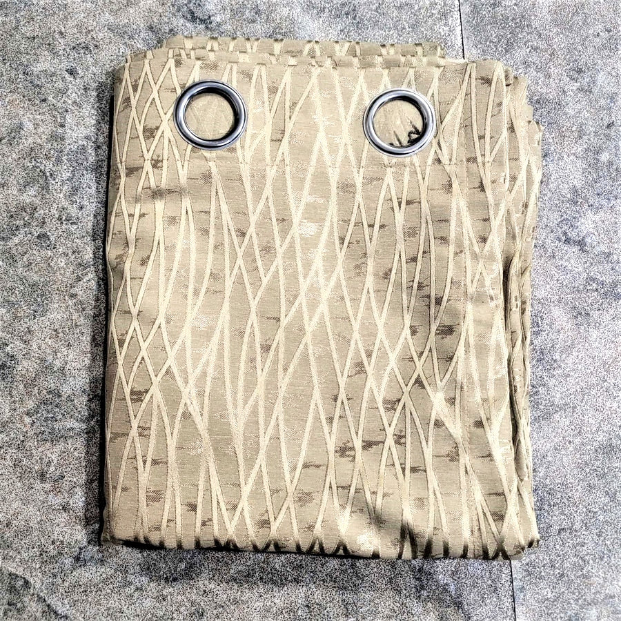 Self Print Thick Shanghai Curtain Golden Brown