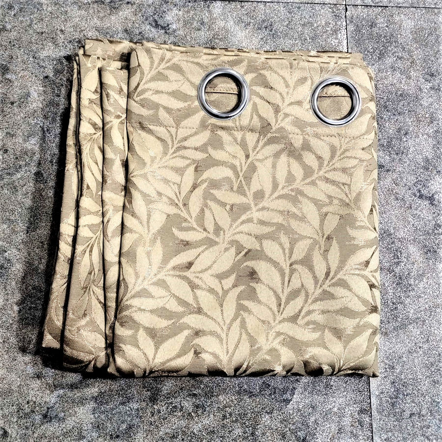 Self Print Thick Shanghai Curtain Golden Brown