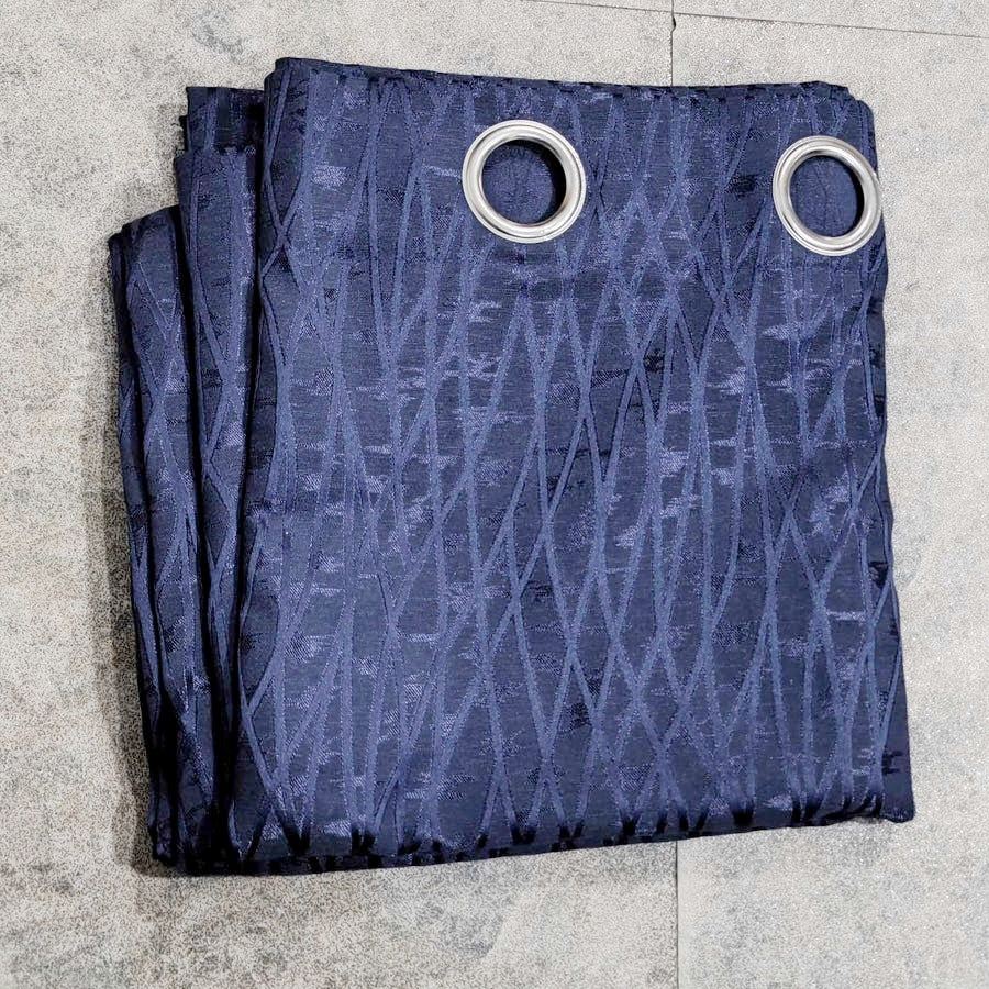 Self Print Thick Shanghai Curtain Blue