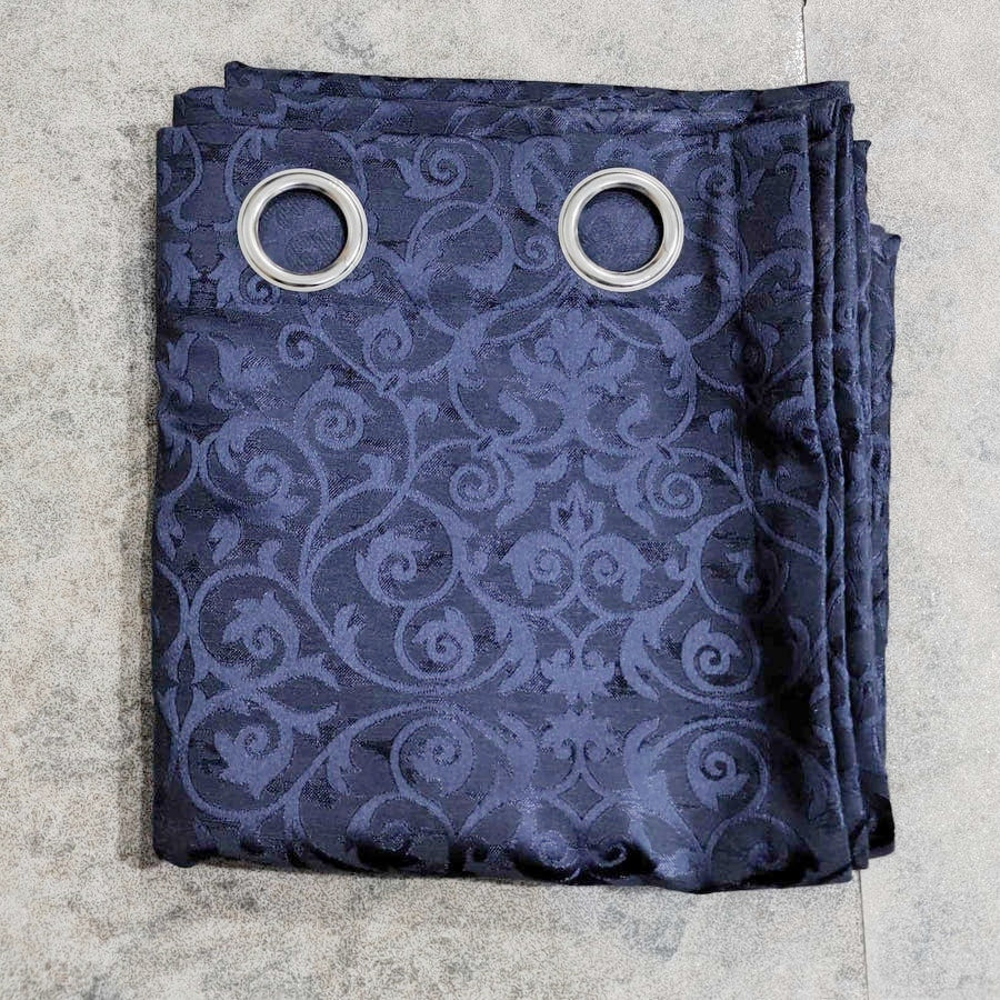 Self Print Thick Shanghai Curtain Blue