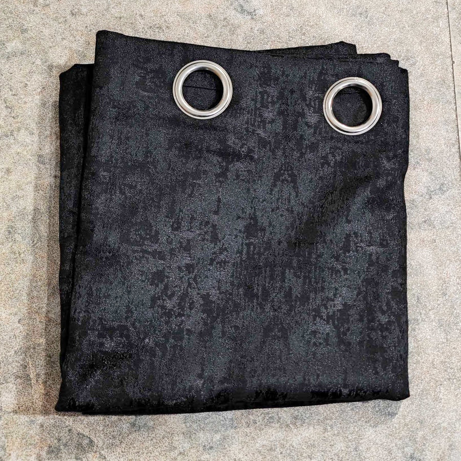 Self Print Thick Shanghai Curtain Black