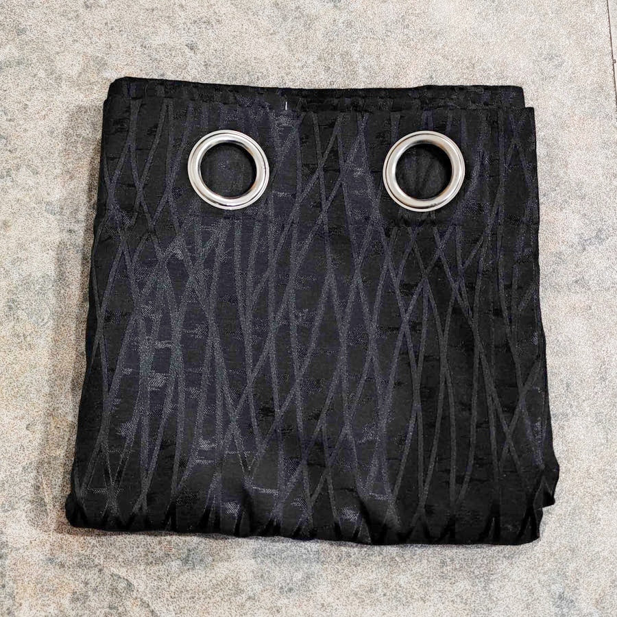 Self Print Thick Shanghai Curtain Black