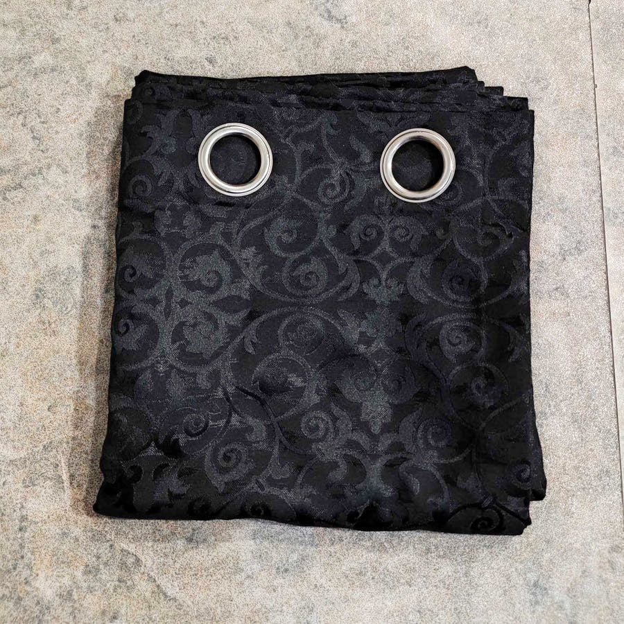 Self Print Thick Shanghai Curtain Black