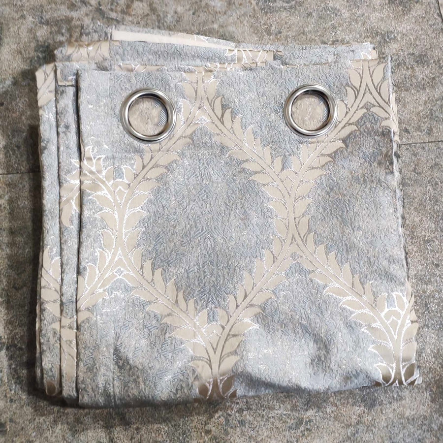 Thick Viscose Curtain Silver & Gold on Off-White