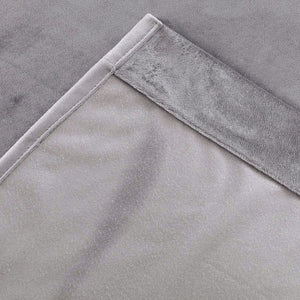 Plain Velvet Curtain Light Grey