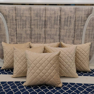 Pair of Quilted Velvet Cushion Covers (16 x 16 Inches)