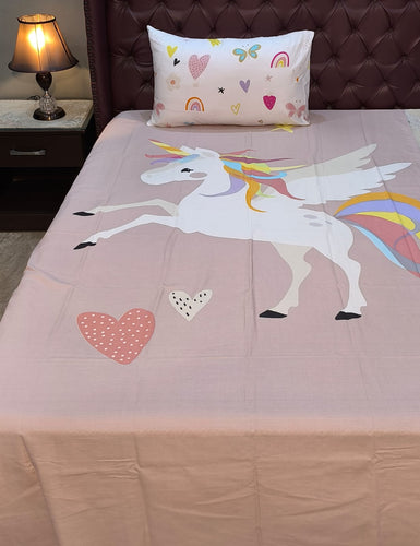 Unicorn Fairy Horse  Kids Bed Sheet