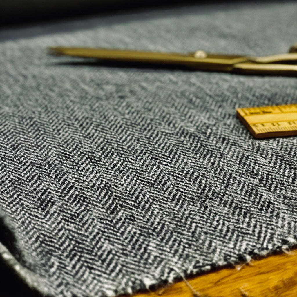 Herringbone Tweed Grey Spools Un-Stitched