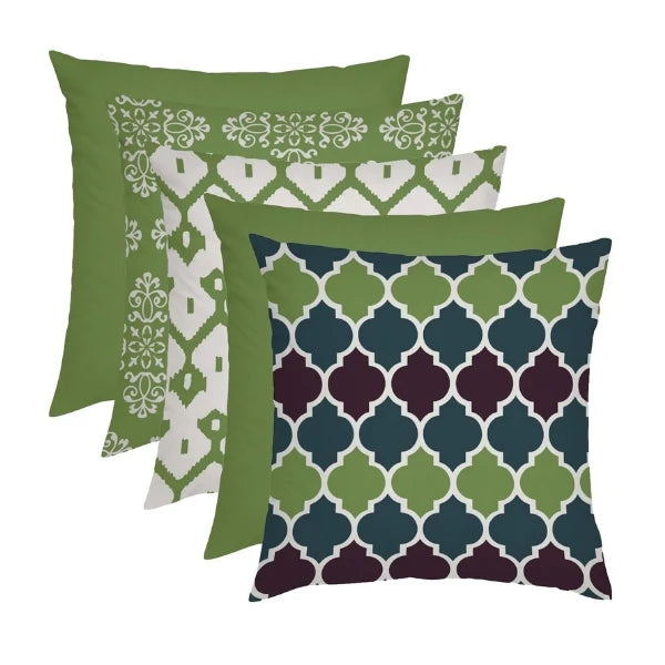 Multi Motif Jute Cushion Covers (Pack of 5)