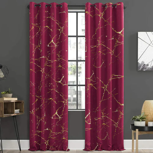 Pair of Glittered Velvet Curtains