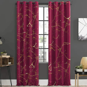 Pair of Glittered Velvet Curtains