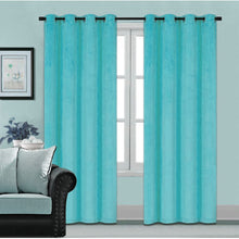 Plain Velvet Curtain Turquise