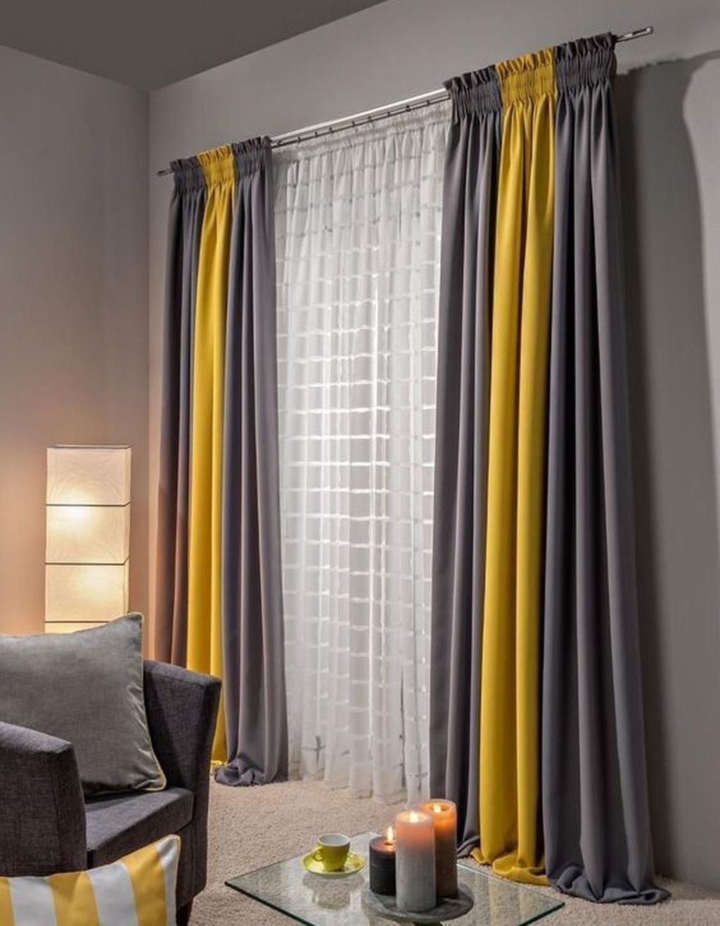 Luxury Combination Velvet & Sheer Curtains (Double Layer/Rod)