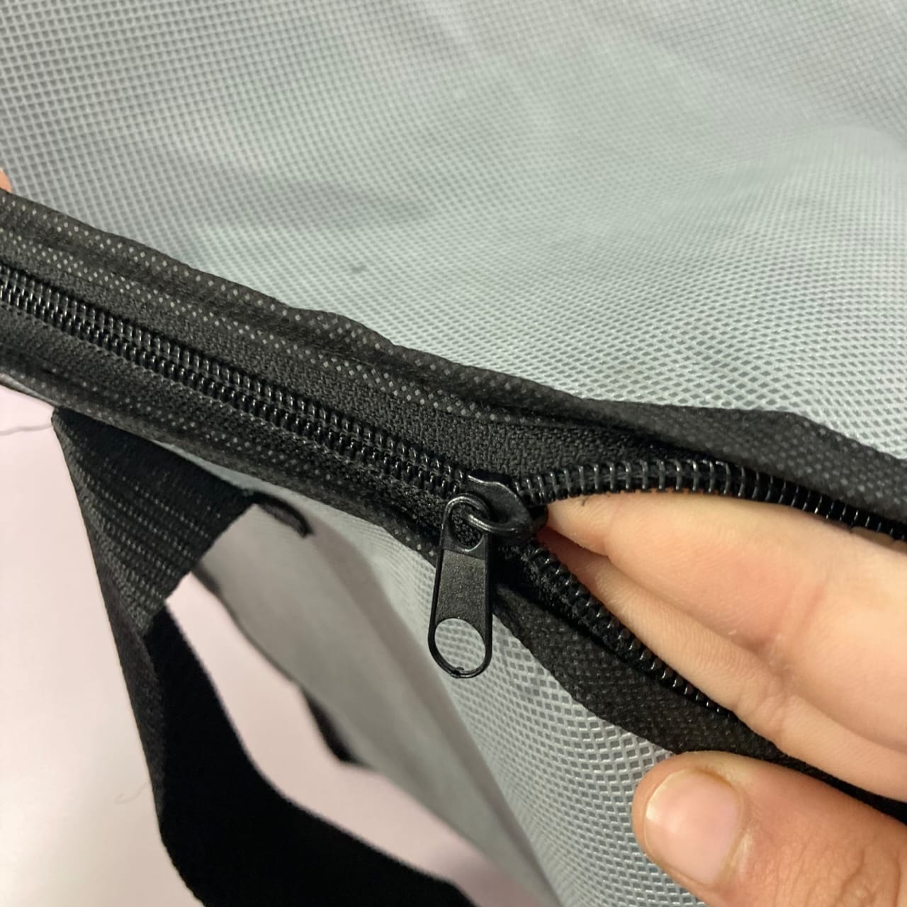 Thick Non Woven Storage Bag Zipper Grey