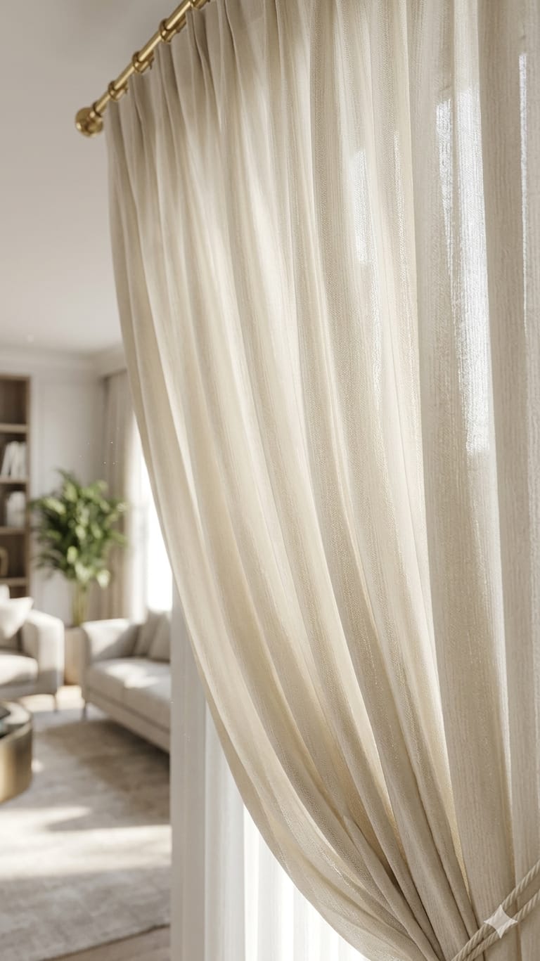 Pair of Translucent Georgette Curtains for Living Room Bedroom Custom