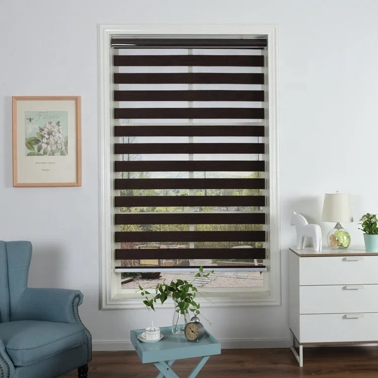 Roller Blinds Black and White Stripes Opaque @ Per Sq. feet
