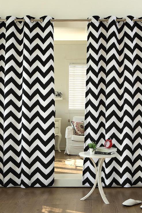 Pair of Digital Printed Curtains Zig Zag
