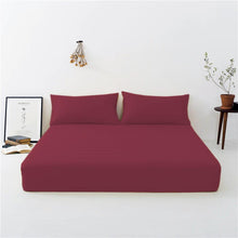 Plain Maroon Cotton Fitted Bedsheet