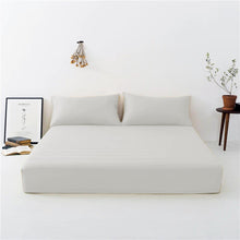 Plain Offwhite Cotton Fitted Bedsheet