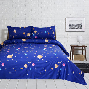 Galaxy Cotton Bed Sheet With Two Pillow Cases