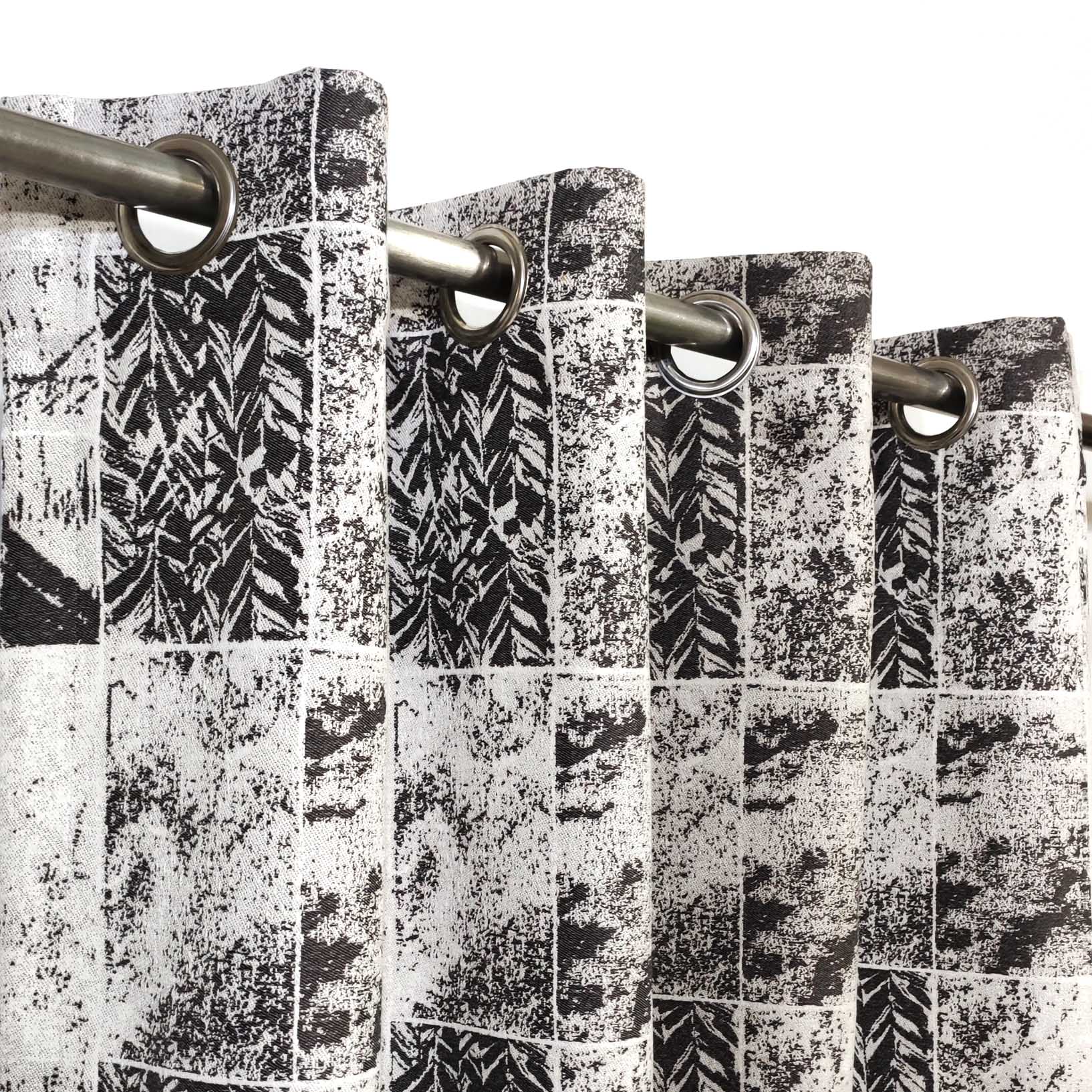 Fonds Culture Thick Viscose Curtain Grey on White Base