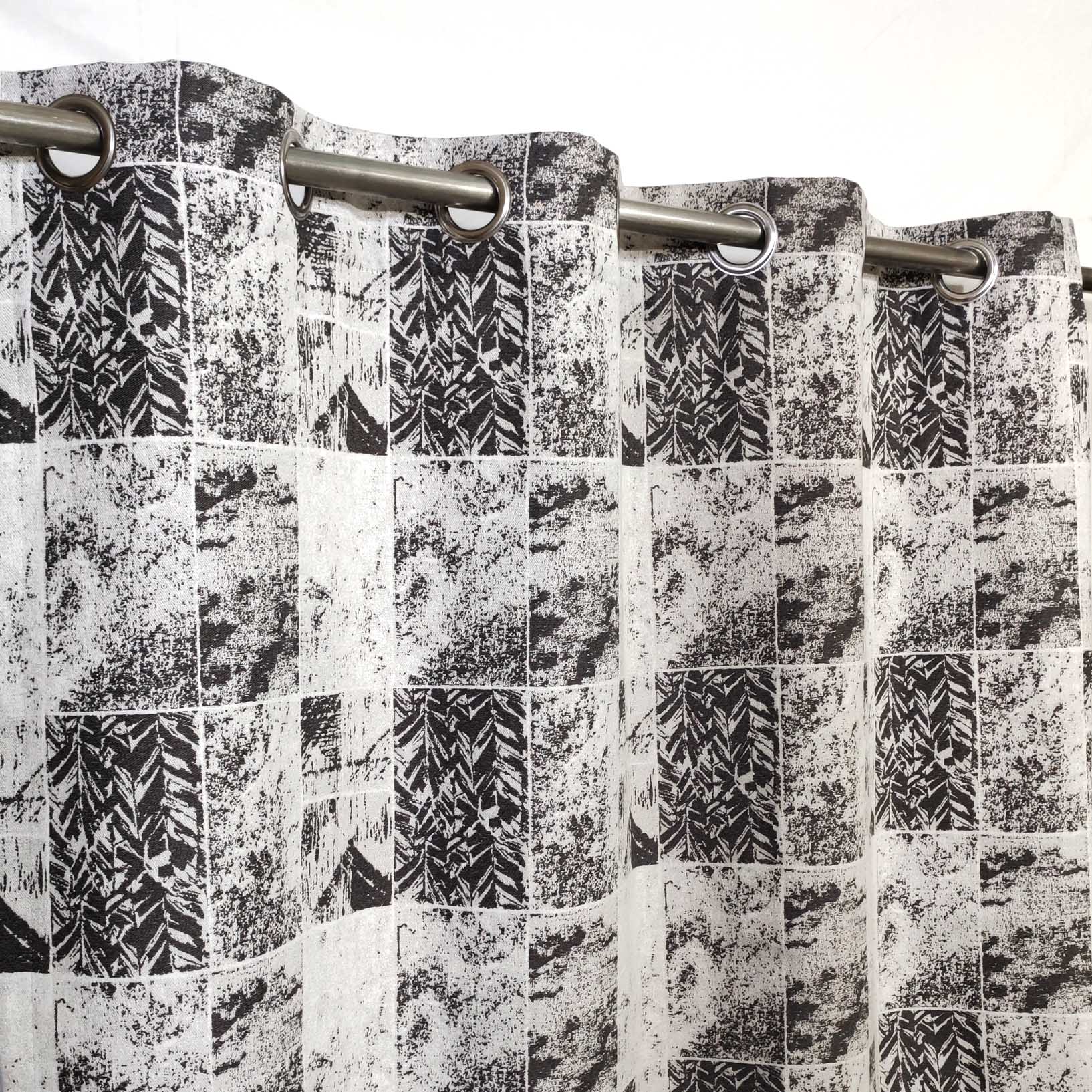 Fonds Culture Thick Viscose Curtain Grey on White Base