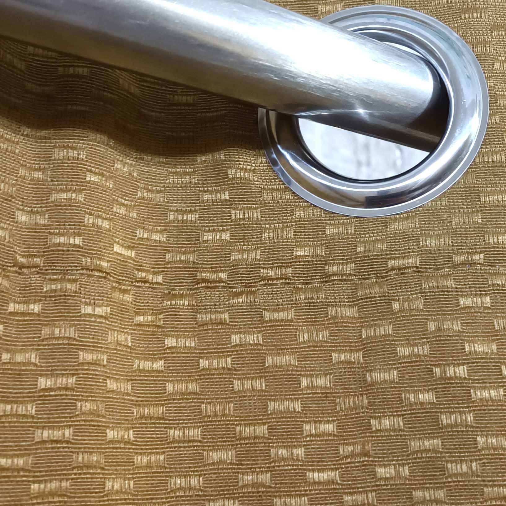 Golden Self Threaded Jacquard Curtain