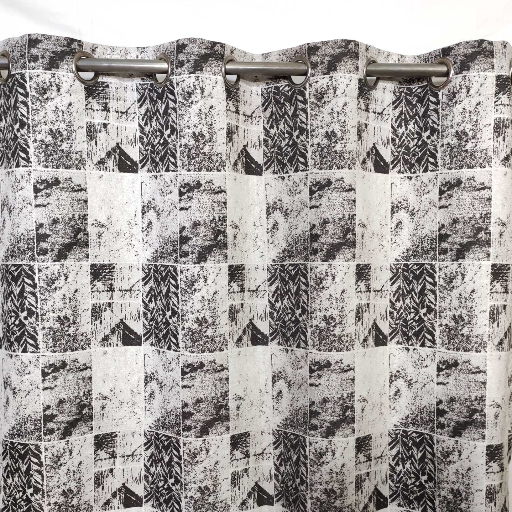 Fonds Culture Thick Viscose Curtain Grey on White Base