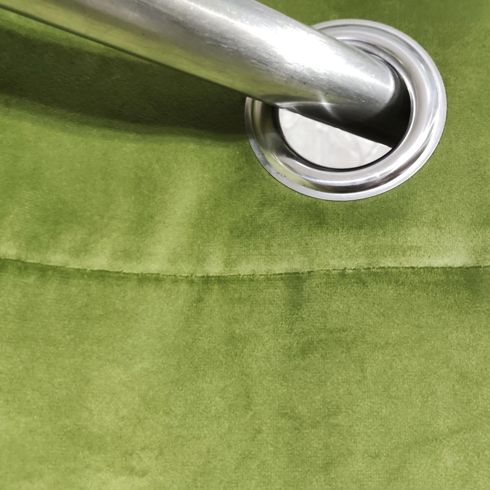 Pair of Plain Parrot Green Velvet Curtain(For 4-5 Feet Wide Window)
