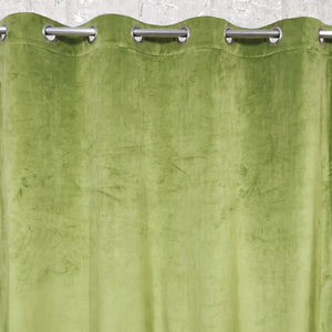 Plain Parrot Green Velvet Curtain