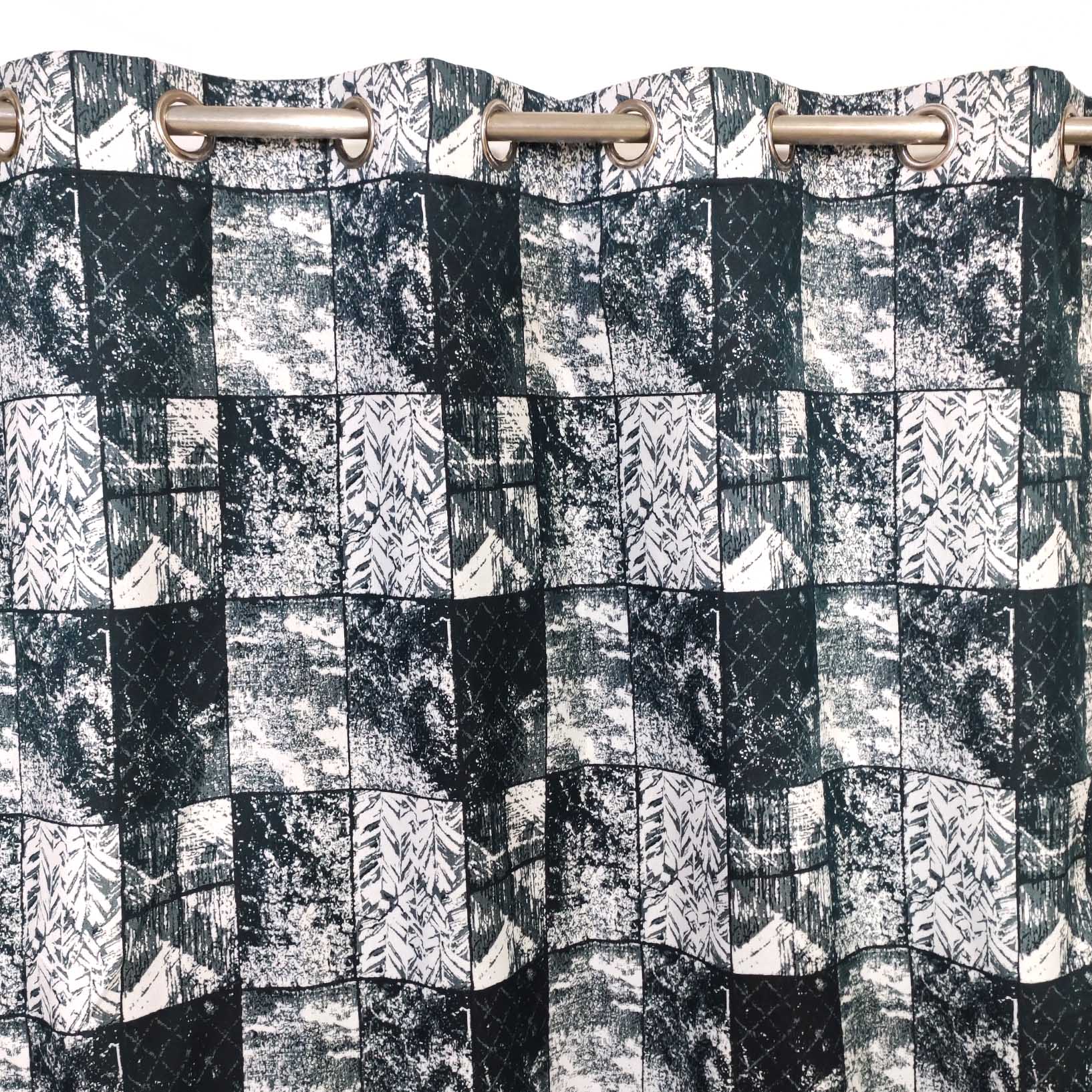 Fonds Culture Thick Viscose Curtain Dark Green on White Base