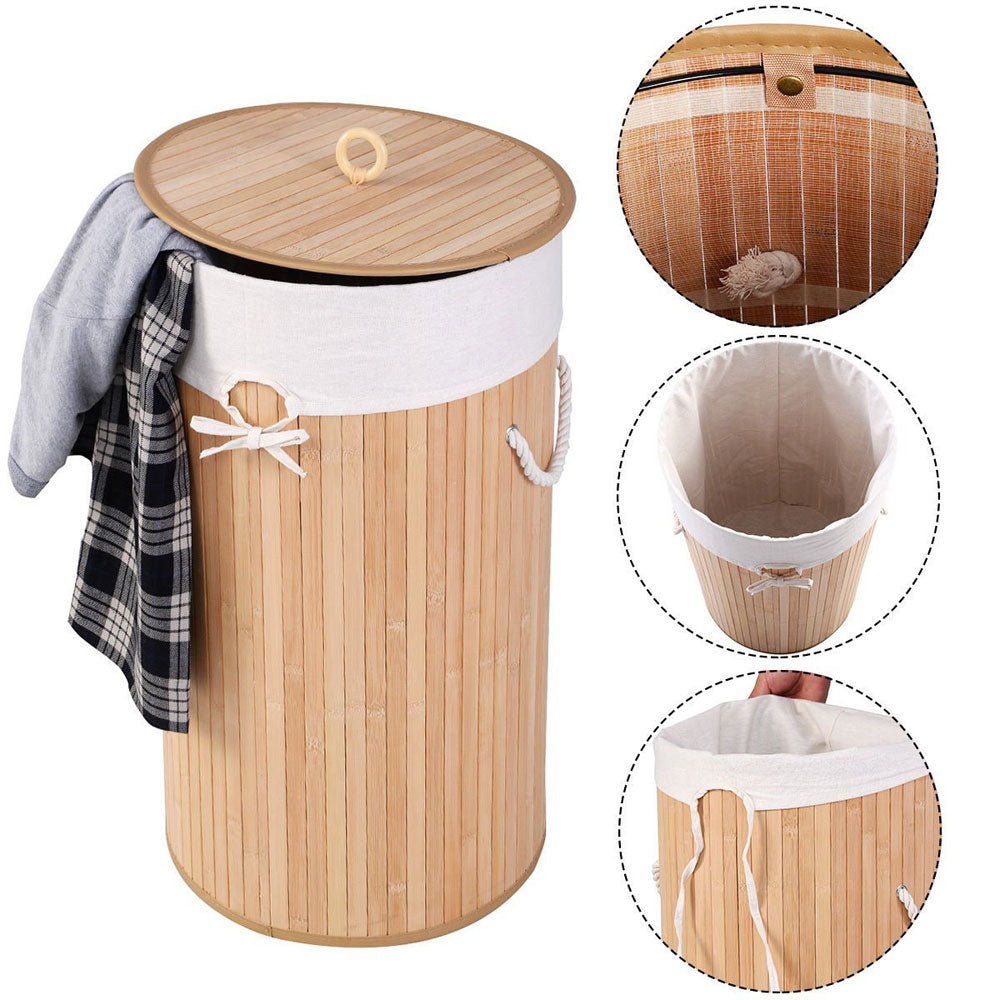 Bamboo Laundry Hamper (Round)