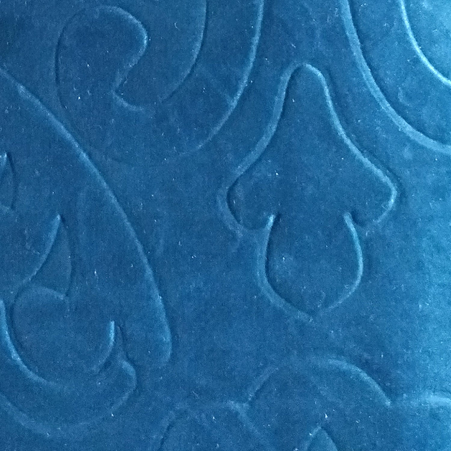 Self Embossed Velvet Curtain Blue