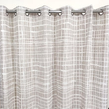Abstract Grid Lines Duck Cotton Curtain Extra Wide