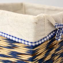 Braided Rectangular Basket with Fabric Inner