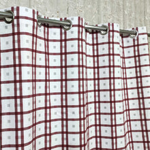 Last 1 left Maroon Checkered Duck Cotton Curtain