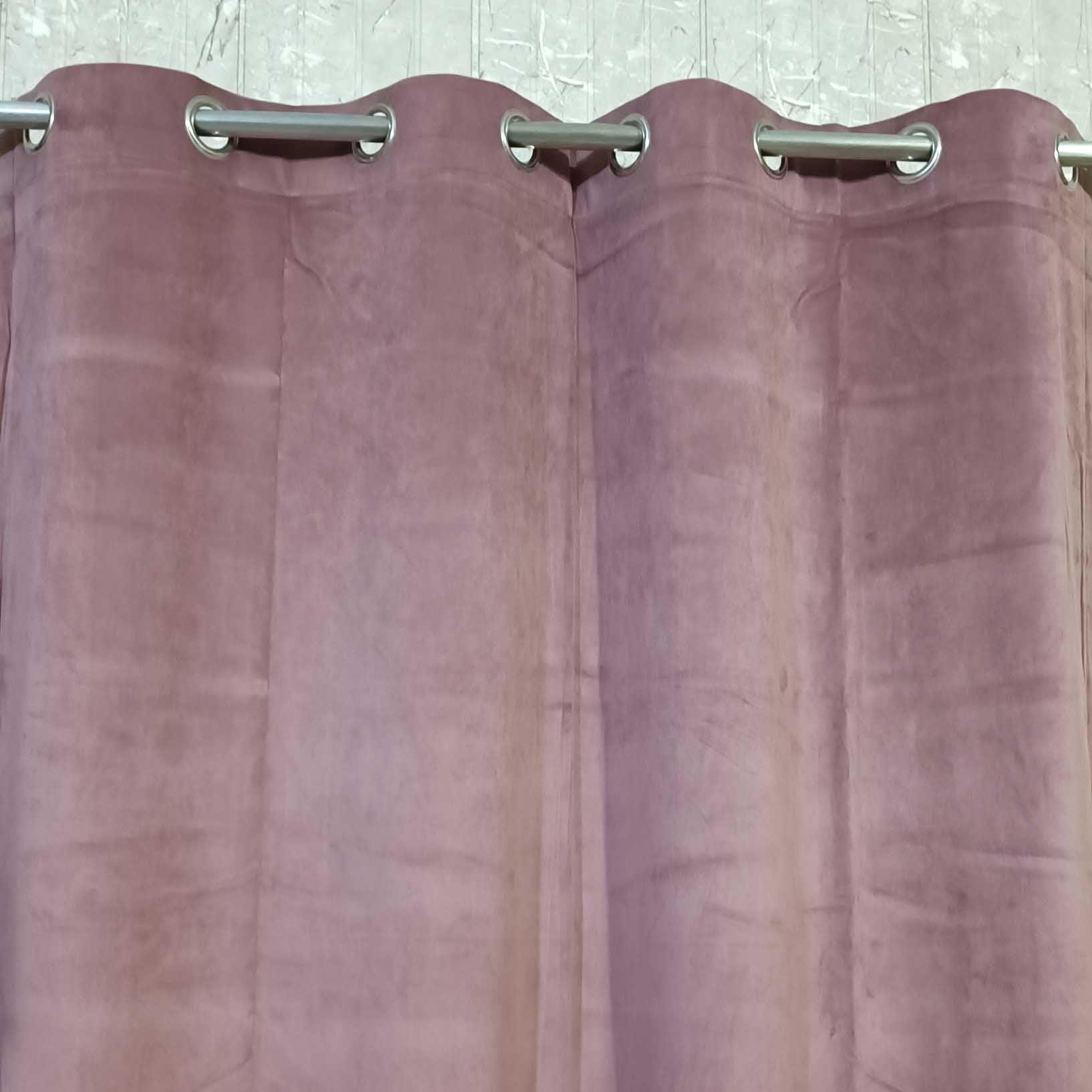 Plain Velvet Curtain Dark Rose Pink