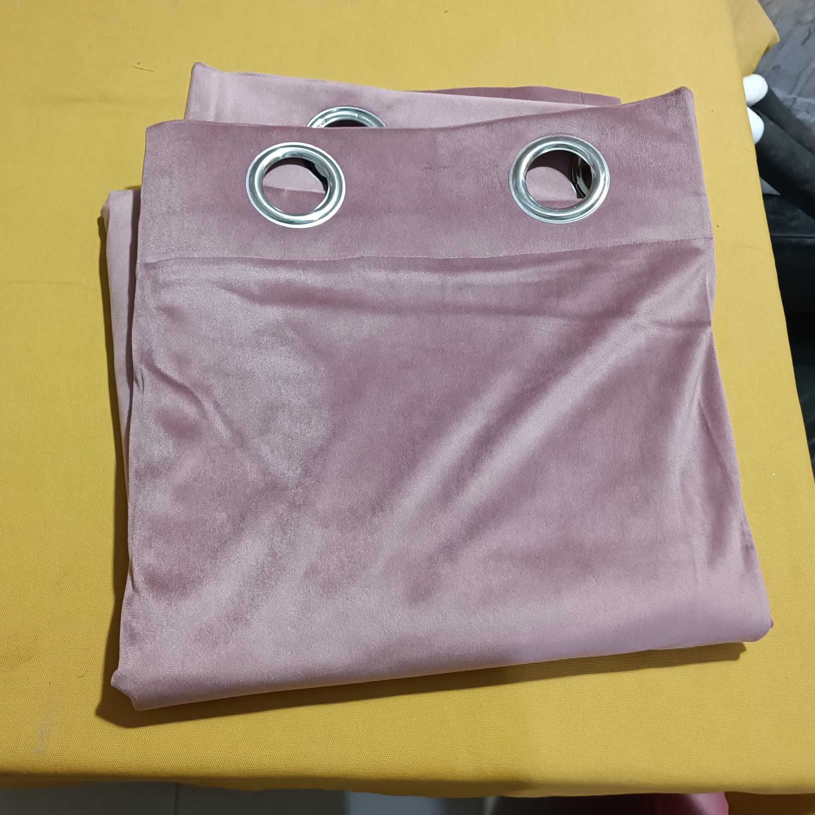 Plain Velvet Curtain Dark Rose Pink