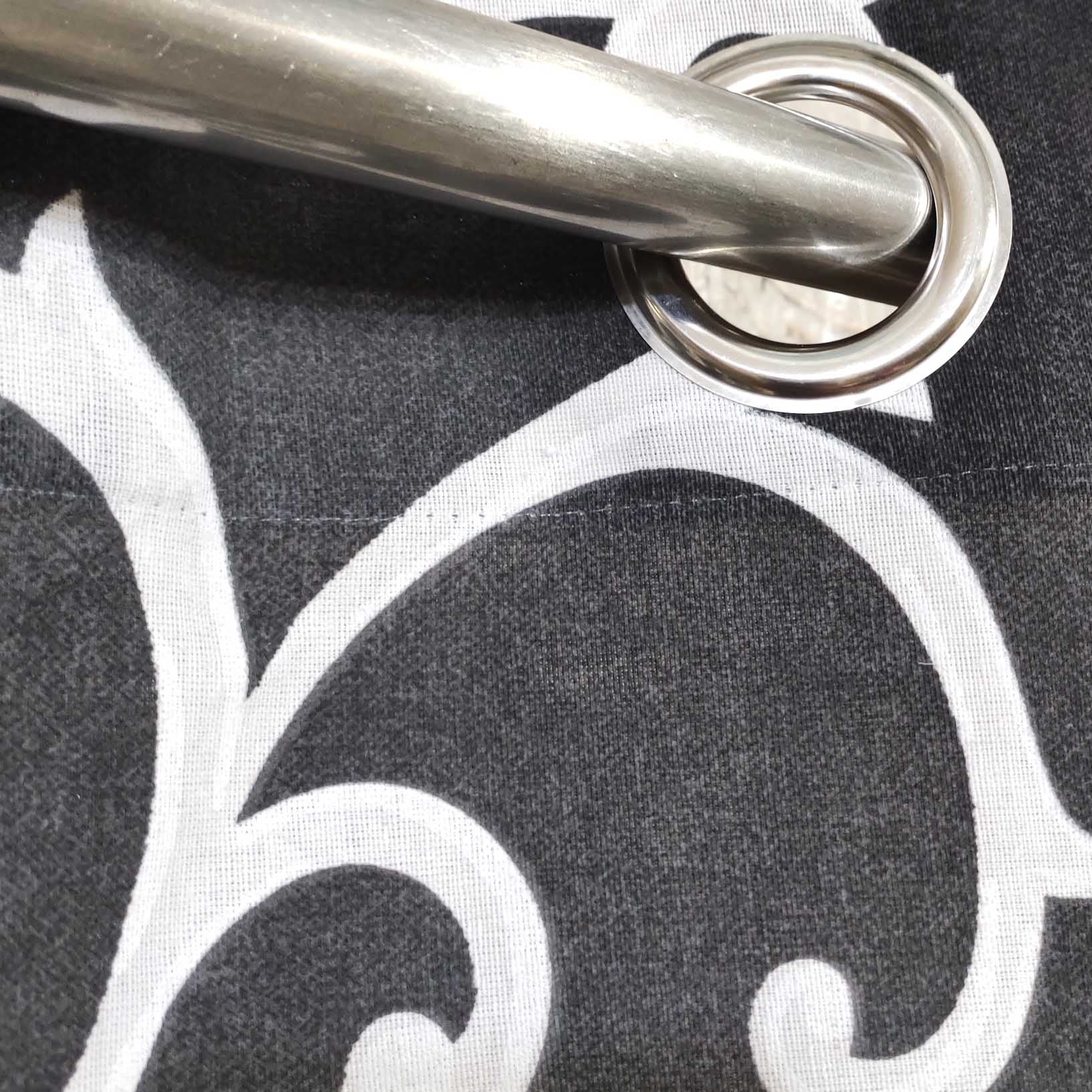 Black Multi Motif Duck Cotton Curtain
