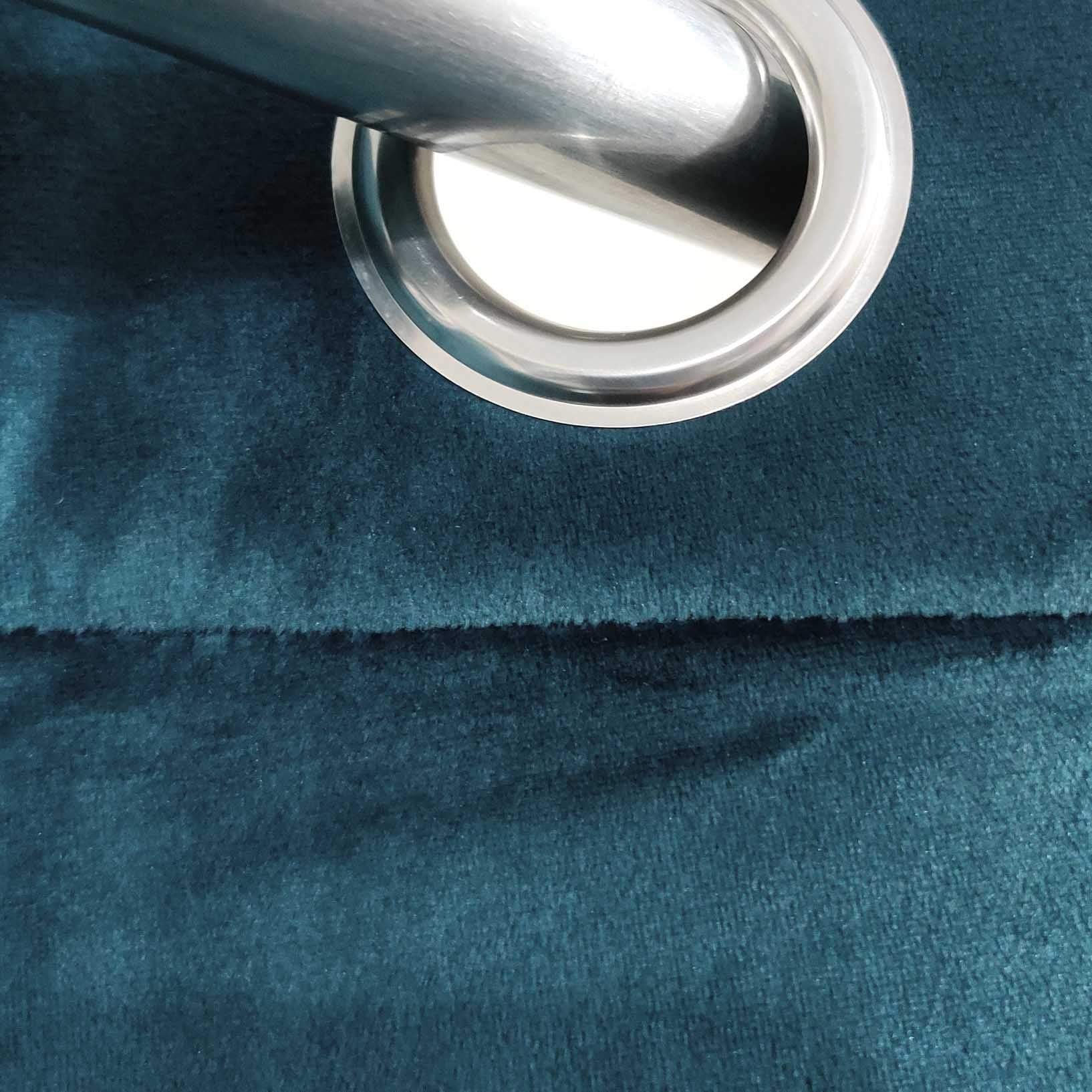 Set of Plain Velvet Curtain Teal Green With Matching Lining and 4 Matching Cushions