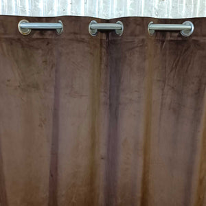 Plain Velvet Curtain Brown