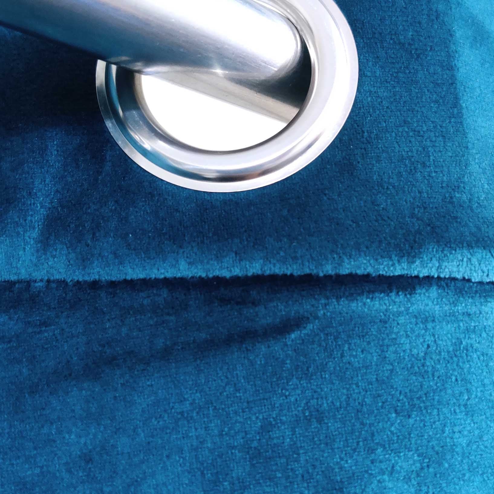 Plain Velvet Curtain Cobalt Blue