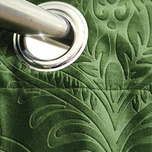 Self Embossed Velvet Curtain Moss Green