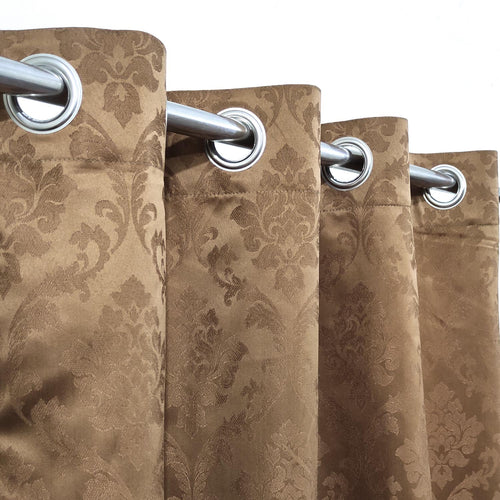 Last 2 Left Extra Discount Self Embossed Shanghai Curtain Brown Extra Wide 78