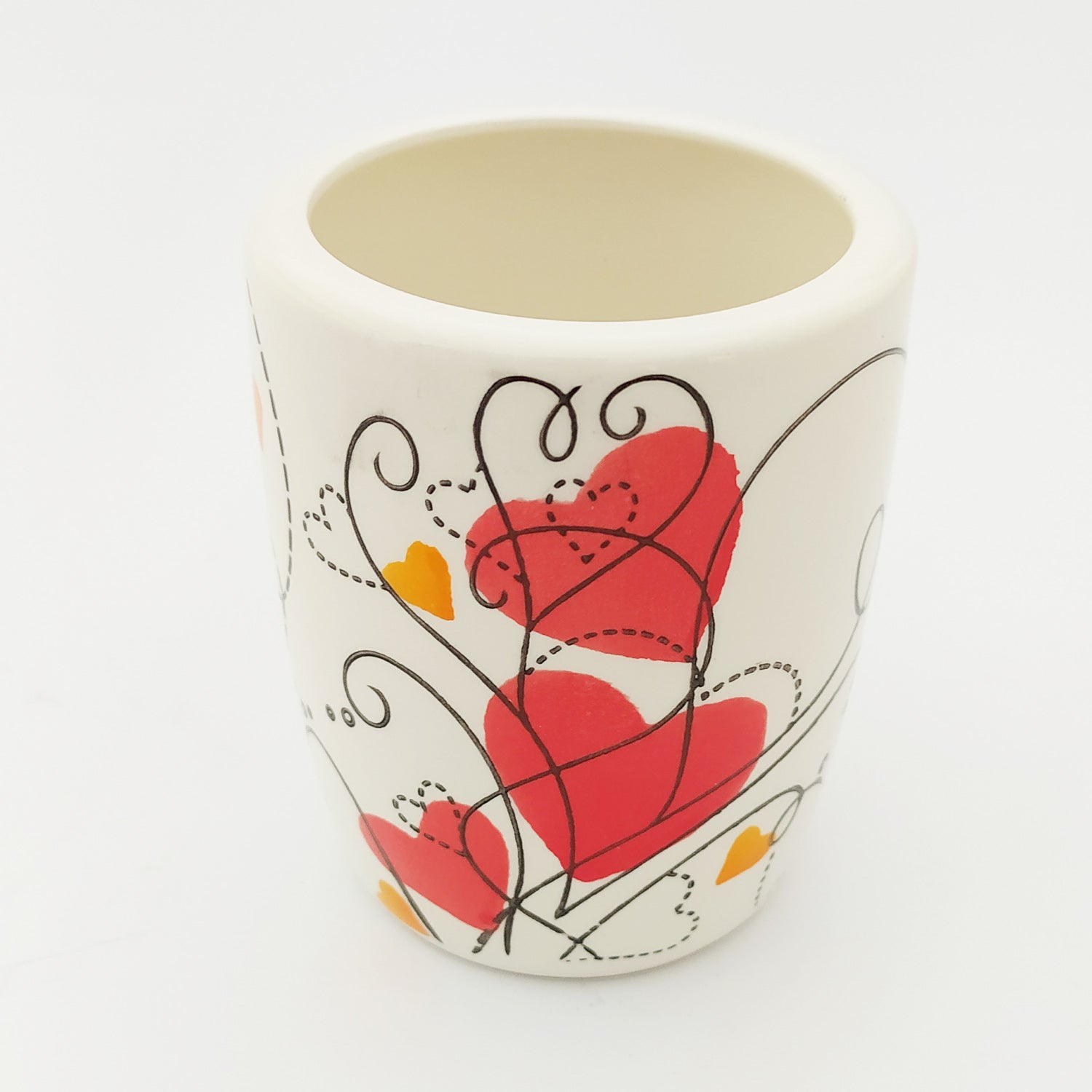 Red Heart Ceramic Bath Set